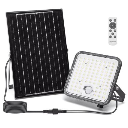 Aigostar - Soldrevet LED projektør dæmpbar med sensor LED/120W/3,4V 6500K IP66 8000 mAh + fjernbetjening