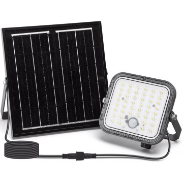 Aigostar - Soldrevet LED projektør dæmpbar med sensor LED/80W/3,4V IP66 + fjernbetjening