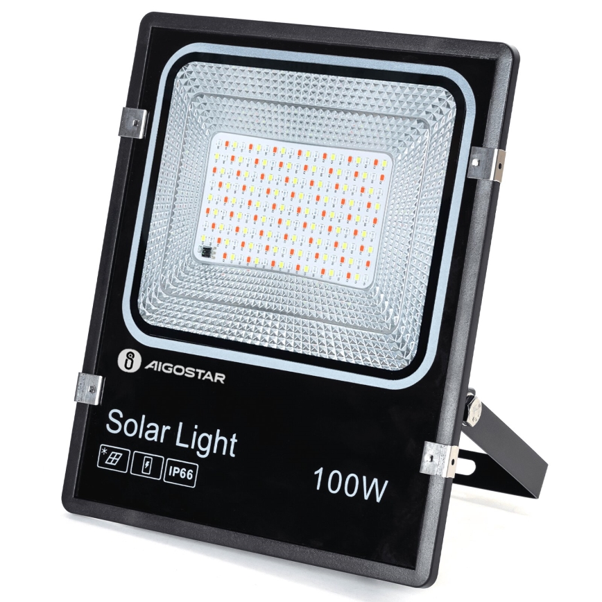 Aigostar - Soldrevet LED projektør m. RGB-farver dæmpbar LED/100W/3,2V IP66 + fjernbetjening
