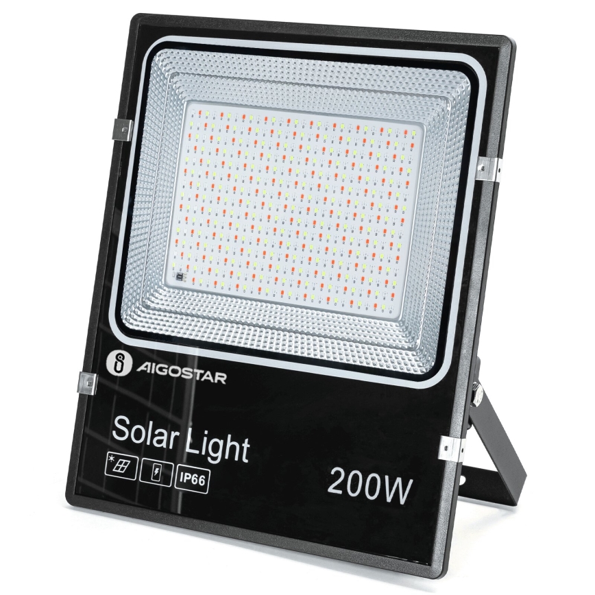 Aigostar - Soldrevet LED projektør m. RGB-farver dæmpbar LED/200W/3,2V IP66 + fjernbetjening