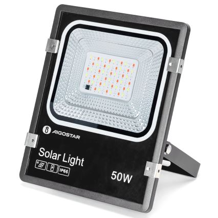 Aigostar - Soldrevet LED projektør m. RGB-farver dæmpbar LED/50W/3,2V IP66 + fjernbetjening