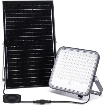 Aigostar - Soldrevet LED projektør m. RGBW-farver dæmpbar LED/150W/3,4V IP66 + fjernbetjening