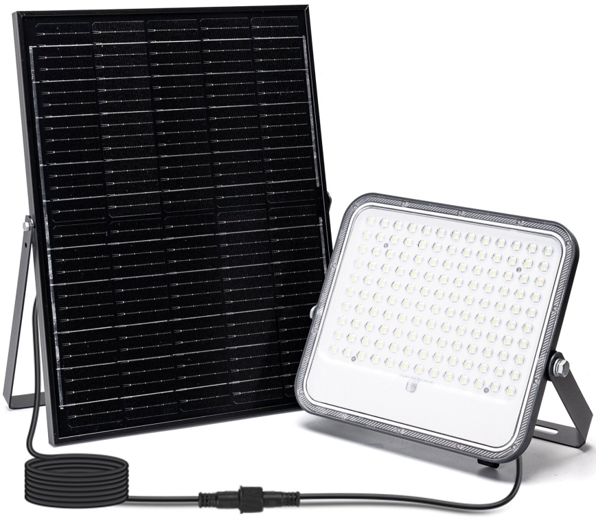 Aigostar - Soldrevet LED projektør m. RGBW-farver dæmpbar LED/200W/3,4V IP66 + fjernbetjening