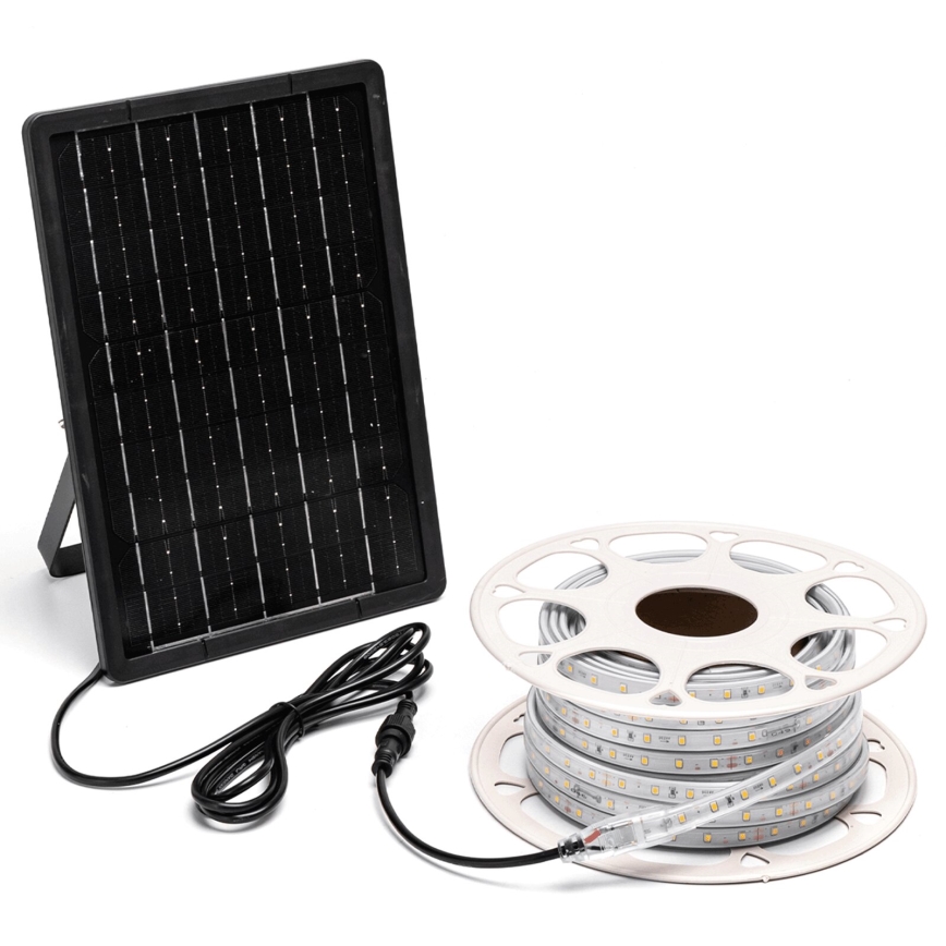 Aigostar - Soldrevet LED strip dæmpbar LED/20W/3,2V 20 m 2700K IP65 + fjernbetjening