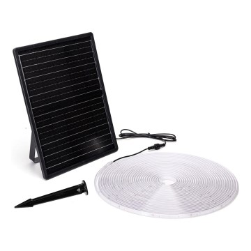 Aigostar - Soldrevet LED strip dæmpbar LED/20W/3,2V 20 m 6500K IP65 + fjernbetjening