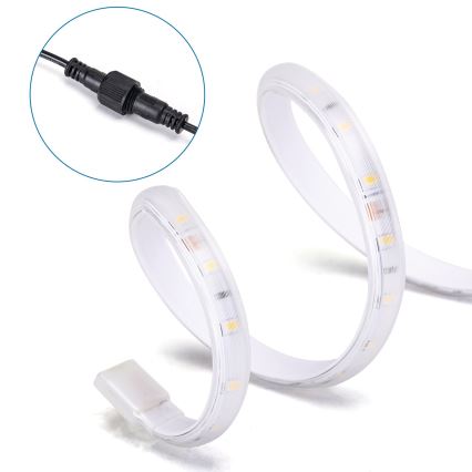 Aigostar - Soldrevet LED strip dæmpbar LED/20W/3,2V 20 m 6500K IP65 + fjernbetjening