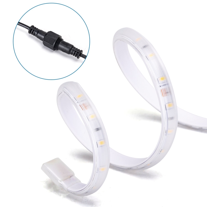 Aigostar - Soldrevet LED strip dæmpbar LED/20W/3,2V 20 m 6500K IP65 + fjernbetjening