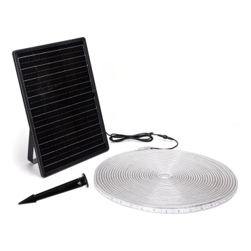 Aigostar - Soldrevet LED strip m. RGB-farver dæmpbar LED/20W/3,2V 20 m IP65 + fjernbetjening