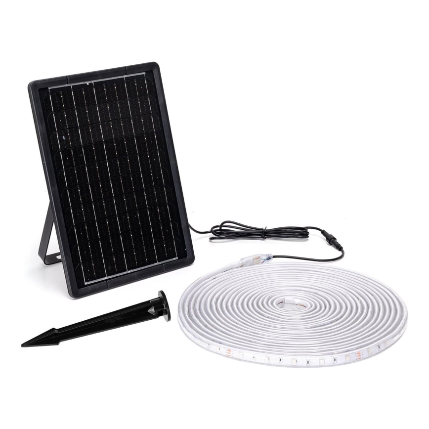 Aigostar - Soldrevet LED strp m. RGB-farver dæmpbar LED/10W/3,2V 10 m IP65 + fjernbetjening