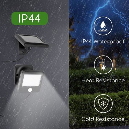 Aigostar - Soldrevet LED væglampe med sensor LED/0,64W/3,7V 600 mAh 6500K IP44