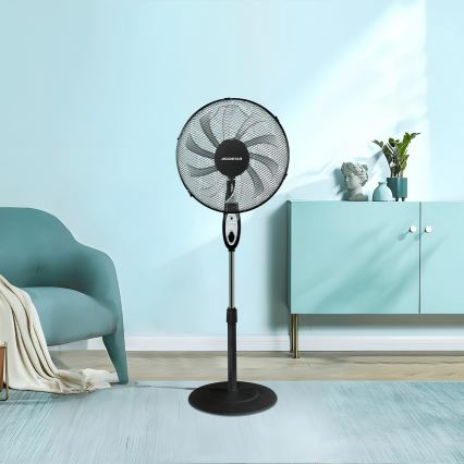 Aigostar - Stående ventilator 55W/230V, 130 cm, sort – med fjernbetjening