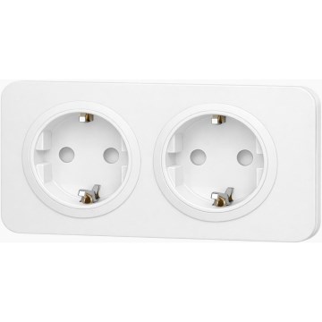 Aigostar - Stikkontakt med ramme 2x SCHUKO 250V/16A hvid