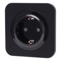 Aigostar - Stikkontakt med ramme SCHUKO 250V/16A, sort