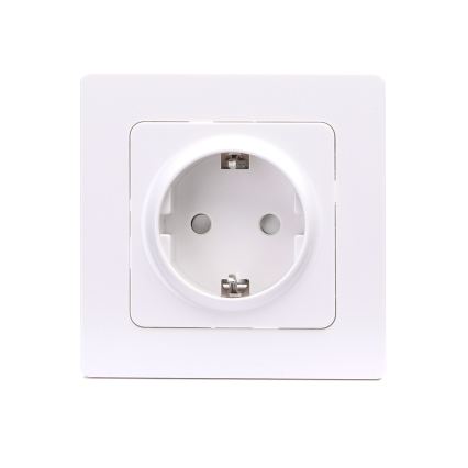 Aigostar - Stikkontakt med ramme SCHUKO 250V hvid
