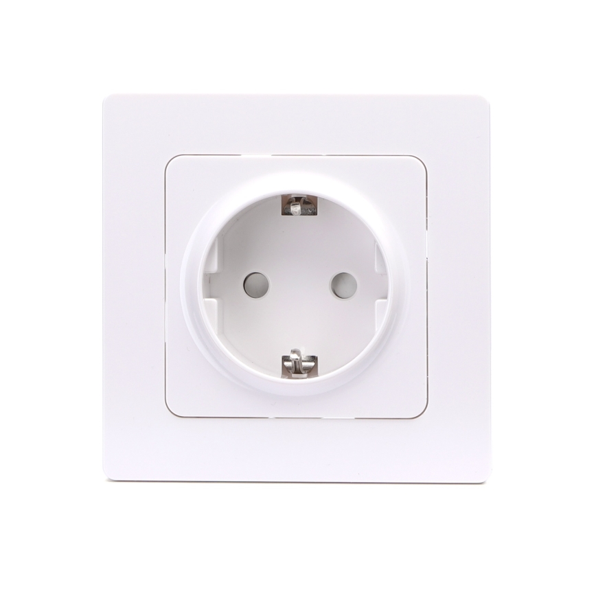 Aigostar - Stikkontakt med ramme SCHUKO 250V hvid