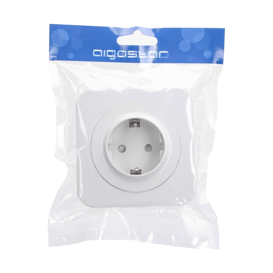 Aigostar - Stikkontakt med ramme SCHUKO 250V hvid