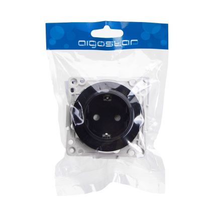 Aigostar - Stikkontakt uden ramme, SCHUKO 250V/16A, sort