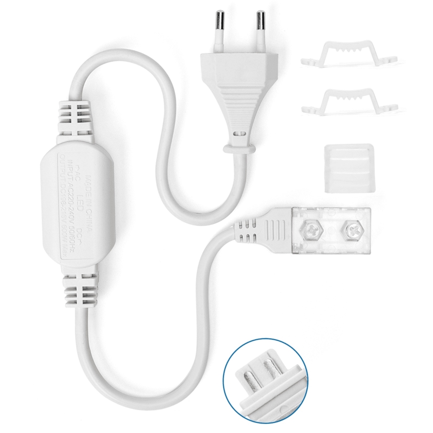 Aigostar - Strømforsyning til LED-strips 10 mm 600W/230V hvid