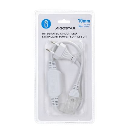 Aigostar - Strømforsyning til LED-strips 10 mm 600W/230V hvid