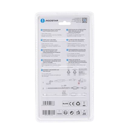 Aigostar - Strømforsyning til LED-strips 10 mm 600W/230V hvid