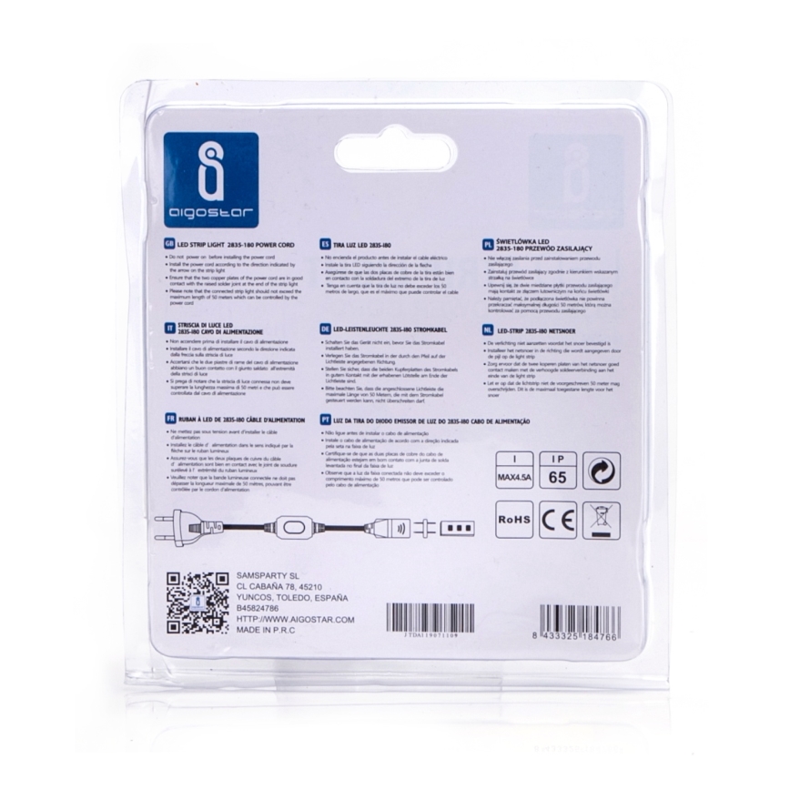 Aigostar - Strømforsyning til LED-strips 1000W/230V hvid