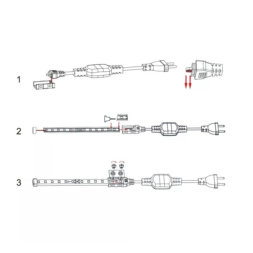 Aigostar - Strømforsyning til LED-strips 8 mm 600W/230V hvid