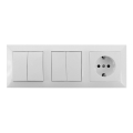 Aigostar - SÆT 2x Home switch 2 knapper med en kontakt 1x16A/250V SCHUKO