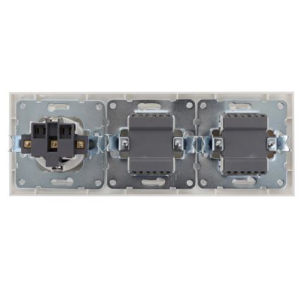 Aigostar - SÆT 2x Home switch 2 knapper med en kontakt 1x16A/250V SCHUKO