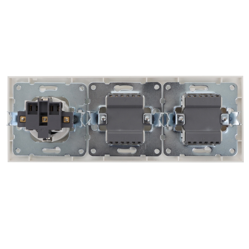 Aigostar - SÆT 2x Home switch 2 knapper med en kontakt 1x16A/250V SCHUKO