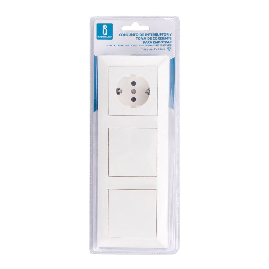 Aigostar - SÆT 2x Home switch med en kontakt 1x16A/250V SCHUKO