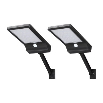 Aigostar - Sæt 2x LED solcelledrevet gadelampe med sensor LED/3W/3,7V1800 mAh IP44 3000/4000/5000K + fjernbetjening