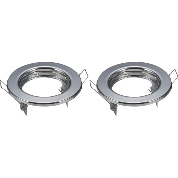 Aigostar - SÆT 2x ramme til indbygningsspot GU10 Ø 8 cm blank krom