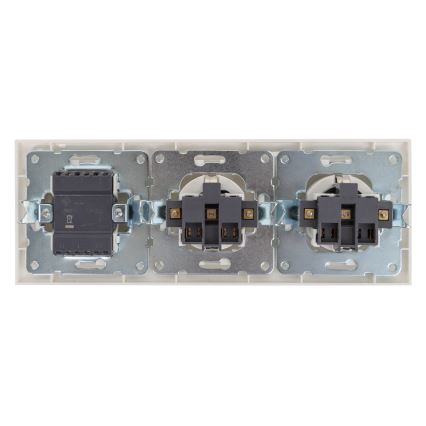 Aigostar - SÆT 2x Stikkontakt med en kontakt 2x16A/250V