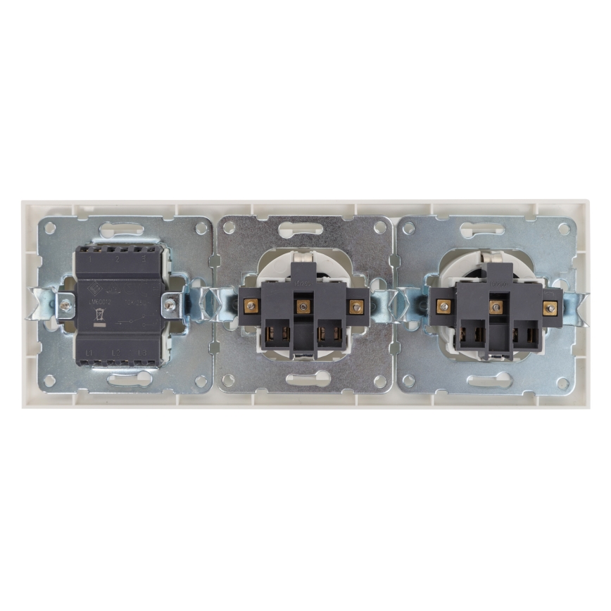 Aigostar - SÆT 2x Stikkontakt med en kontakt 2x16A/250V