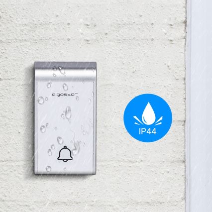 Aigostar - SÆT 2x Trådløs plugin-dørklokke 230V/12V IP44 hvid