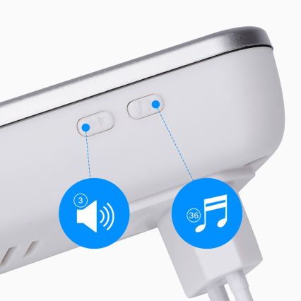 Aigostar - SÆT 2x Trådløs plugin-dørklokke 230V/12V IP44 hvid