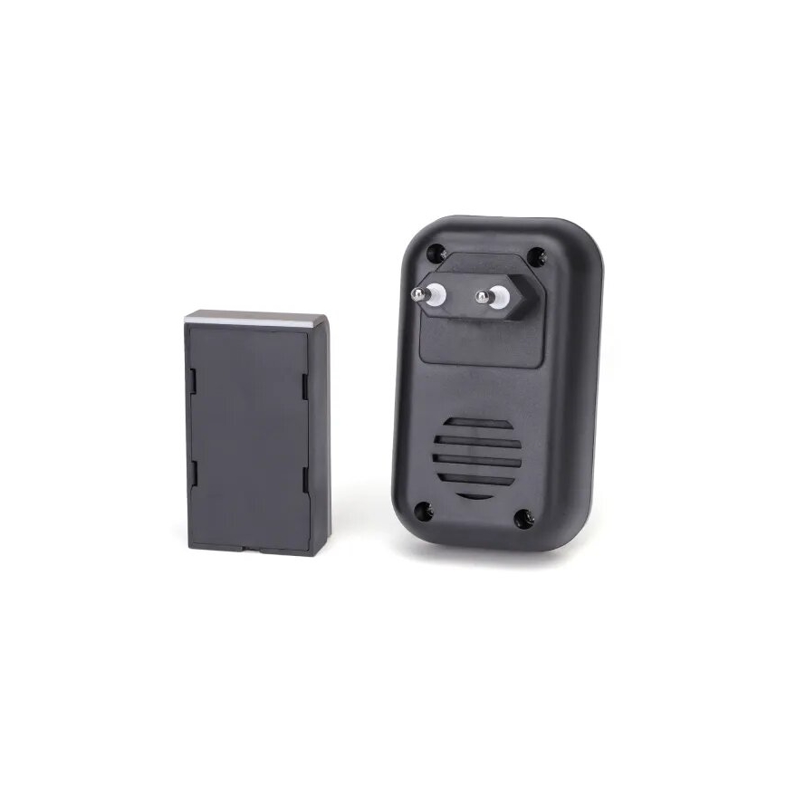 Aigostar - SÆT 2x Trådløs plugin-dørklokke 230V/12V IP44 sort/kobber
