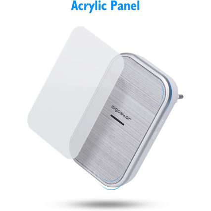 Aigostar - SÆT 2x Trådløs plugin-dørklokke 230V/12V IP44 sølvfarvet