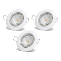 Aigostar - Sæt 3x LED indbygningsspot 1xGU10/4,5W/230V 4000K hvid