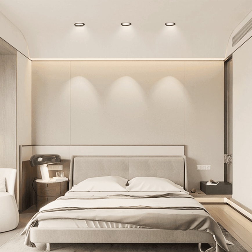 Aigostar - SÆT 3x Udendørs LED indbygningslampe LED/4,8W/230V 4000K IP65 sort