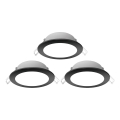 Aigostar - SÆT 3x Udendørs LED indbygningslampe LED/4,8W/230V 6500K IP65 sort