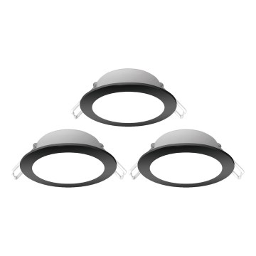 Aigostar - SÆT 3x Udendørs LED indbygningslampe LED/4,8W/230V 6500K IP65 sort