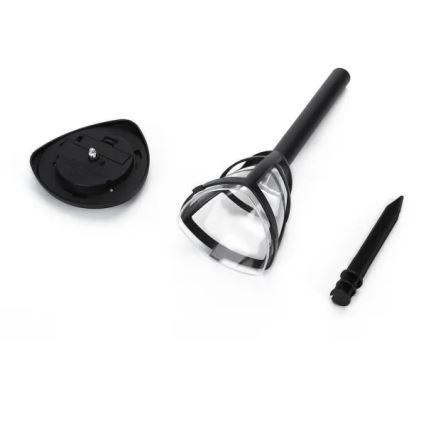 Aigostar - Sæt med 12 LED-solcellelamper LED/0,06W/2V 33,8 cm 6500K 100 mAh IP44 sort