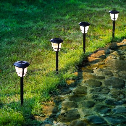 Aigostar - Sæt 12x LED-solcellelamper LED/0,06W/2V 33,8 cm 6500K 100 mAh IP44 sort
