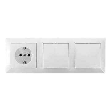 Aigostar - Sæt med 2 vægafbrydere med SCHUKO-stikkontakt 1x16A/250V
