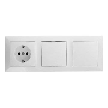 Aigostar - Sæt med 2 vægafbrydere med stikkontakt 1x16A/250V SCHUKO