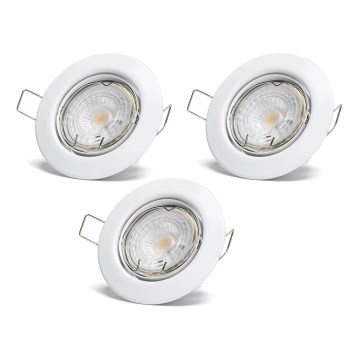 Aigostar - Sæt med 3 LED-indbygningsspots 1xGU10/4,5W/230V 6500K hvid