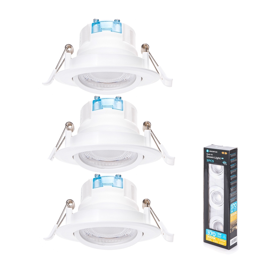 Aigostar - SÆT med 3x LED Loftlampe LED/5W/230V 3000K Ø 8,5 cm hvid