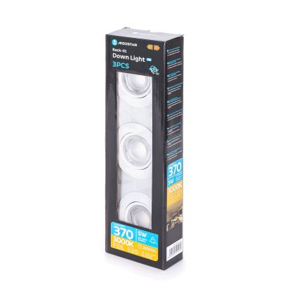 Aigostar - SÆT med 3x LED Loftlampe LED/5W/230V 3000K Ø 8,5 cm hvid