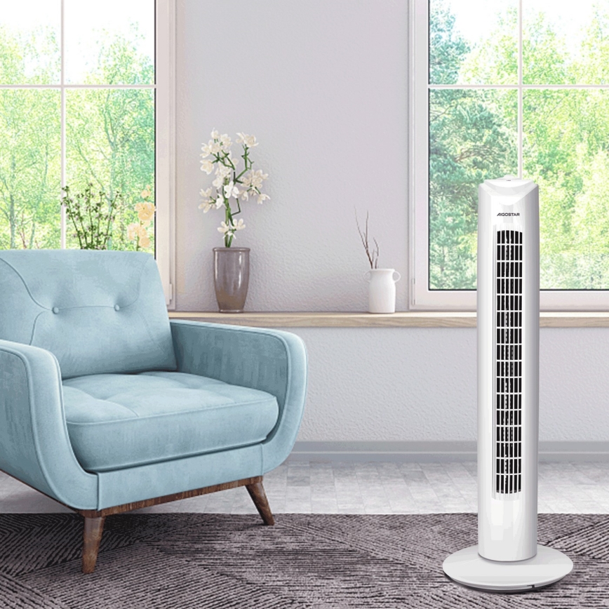 Aigostar - Tårnventilator 45W/230V hvid